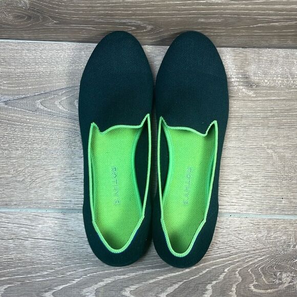 Rothy’s “The Loafer” Wintergreen Wool Blend Women’s Sz 12/EU 43 Slip On Loafers - Picture 5 of 11